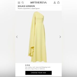 Solace London Yazmin asymmetric caped gown